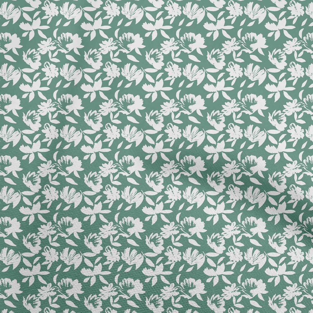 oneOone Cotton Flex Light Green Fabric Floral Craft Projects Decor Fabric Printed By The Yard 40 Inch