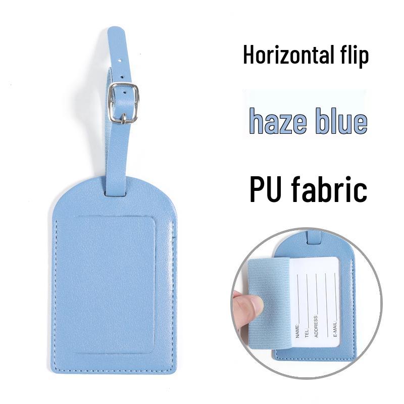 Customizable Multi-Color PU Faux Leather Luggage Tag with Lanyard and Card Holder - In Stock