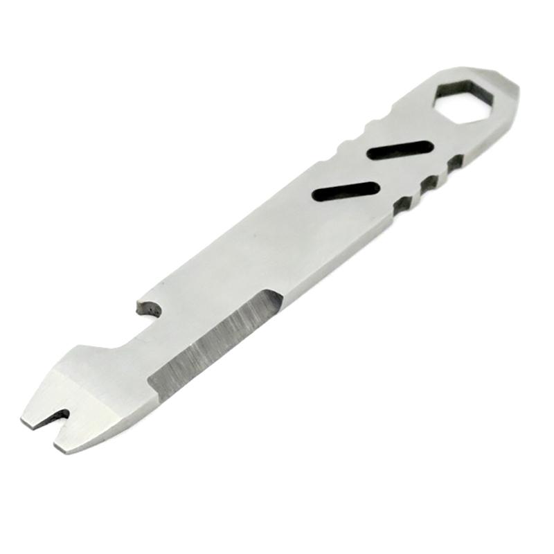 1 Stück Edelstahl Multifunktionaler Brecheisen Mini Tasche EDC Sechskantschlüssel Flaschenöffner Tragbar Outdoor Fahrradreparaturwerkzeug