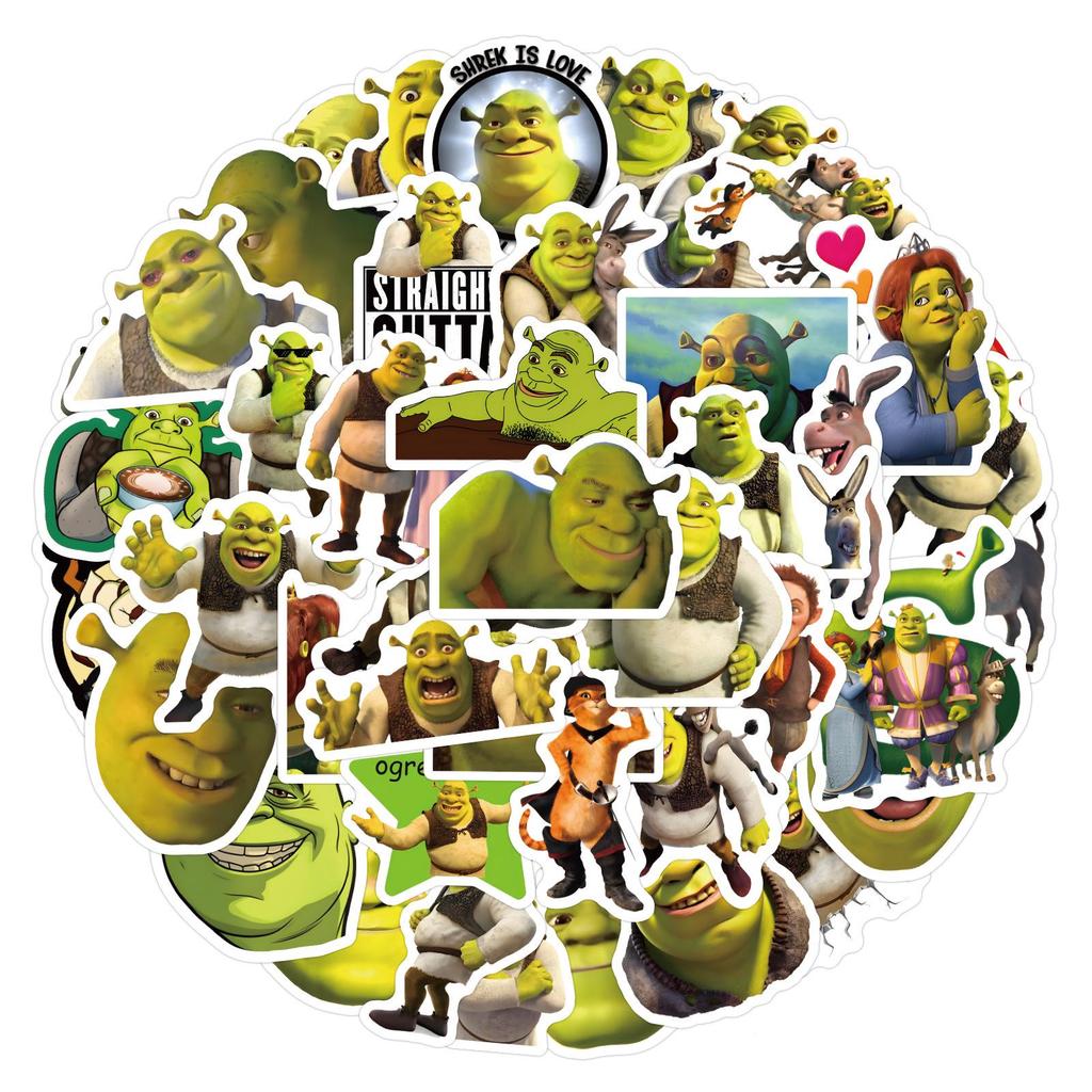 120 Sheets Shrek Cartoon Graffiti Stickers for Notebooks & Luggage