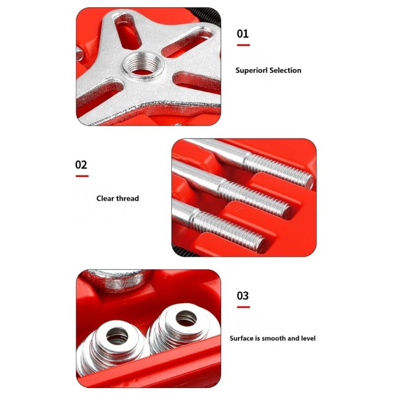 Manual Column Wheel Extraction Set, 46-Piece Automotive Tool Selection with Assorted Connection Bolts, Washers and High-Carbon Metal Items for Garage