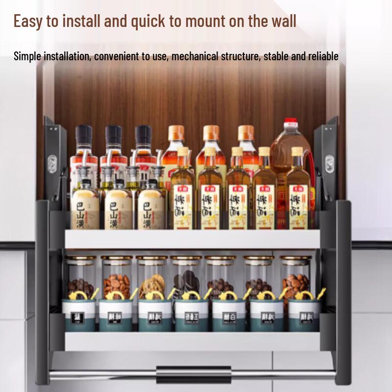 Kitchen Pull-Down Lifting Cabinet Storage System