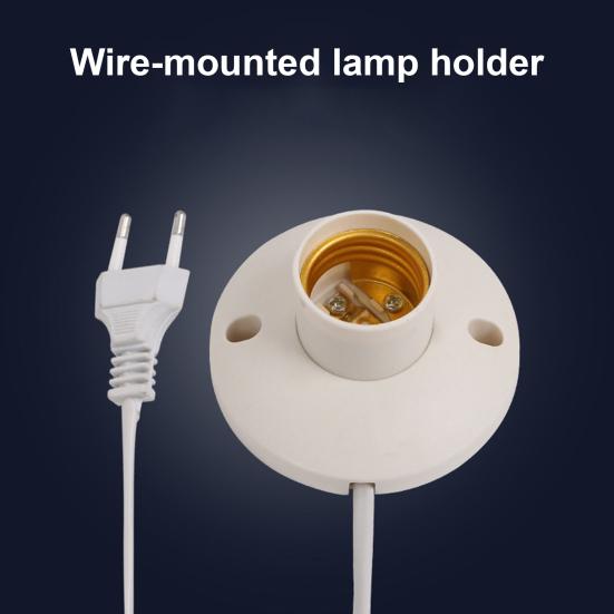 E27 Lampenfassung mit EU-Steckern & Kabel Schwer entflammbare Lampenfassung für Heimbeleuchtung Schraubbirnenfassung Sockel DIY Leuchtenersatzteil