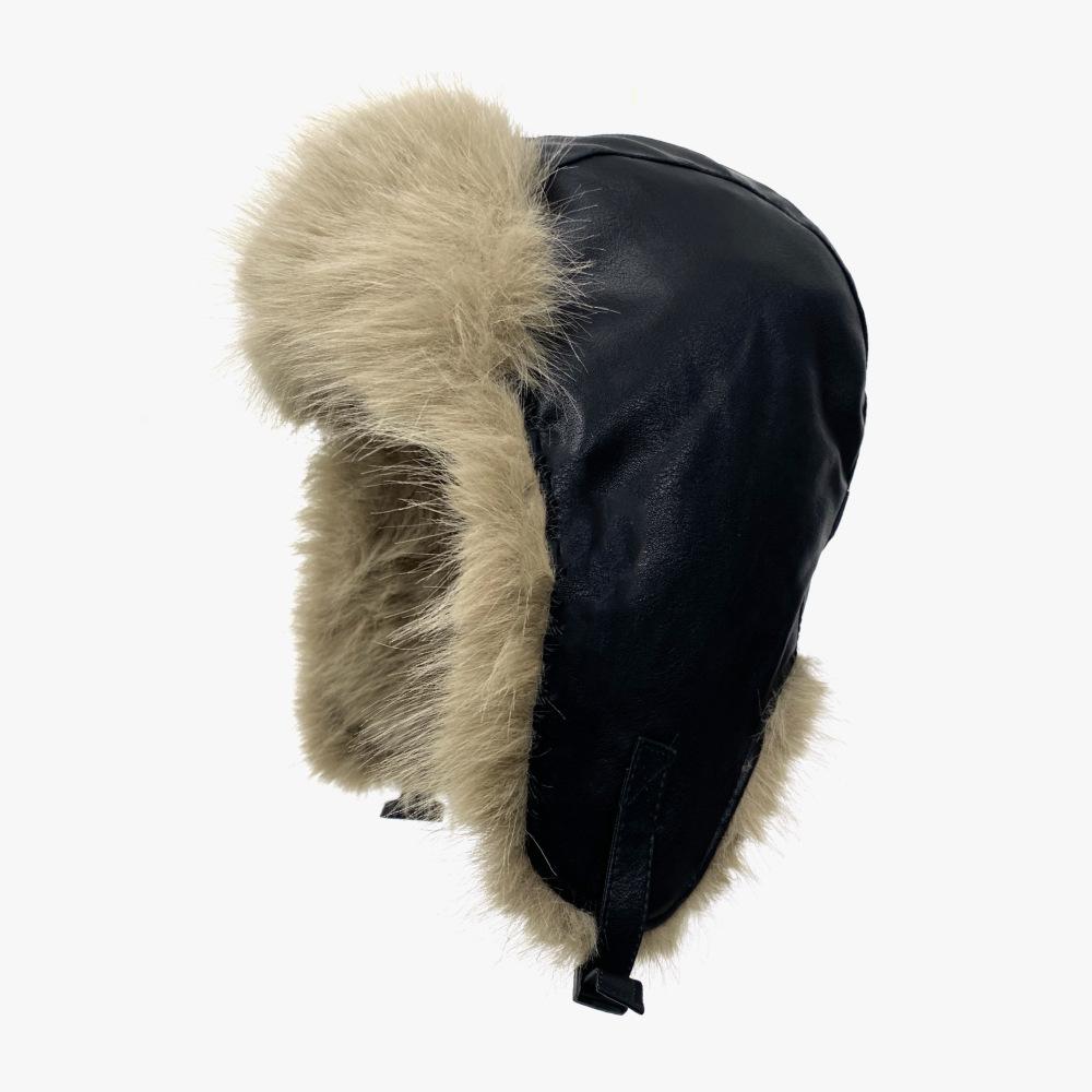 

Новая зимняя шапка-ушанка для женщин, кожаная, теплая, ветрозащитная и высококлассная, универсальная шапка для верховой езды на открытом воздухе для защиты ушей и от холода Adjustable