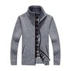 Autumn Men's Plus Size Thick Knit Sweater Coat with Velvet Lining - Trendy Long Sleeve Top (4X-5X)