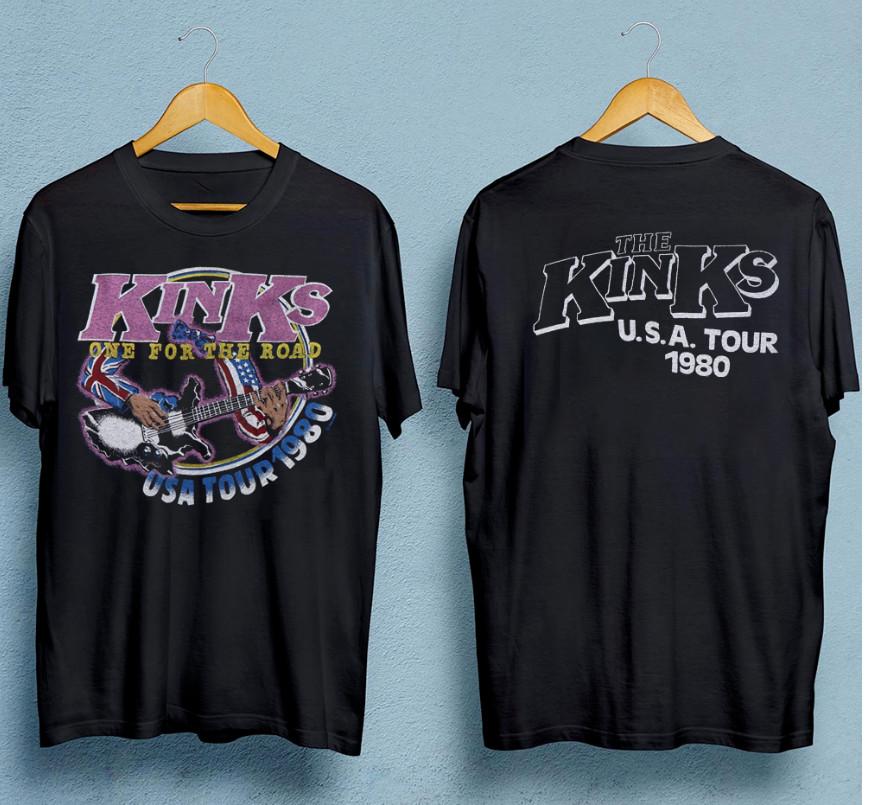 The Kinks One For The Road Tour 2 sided Men T-shirt Black Cotton All Size M