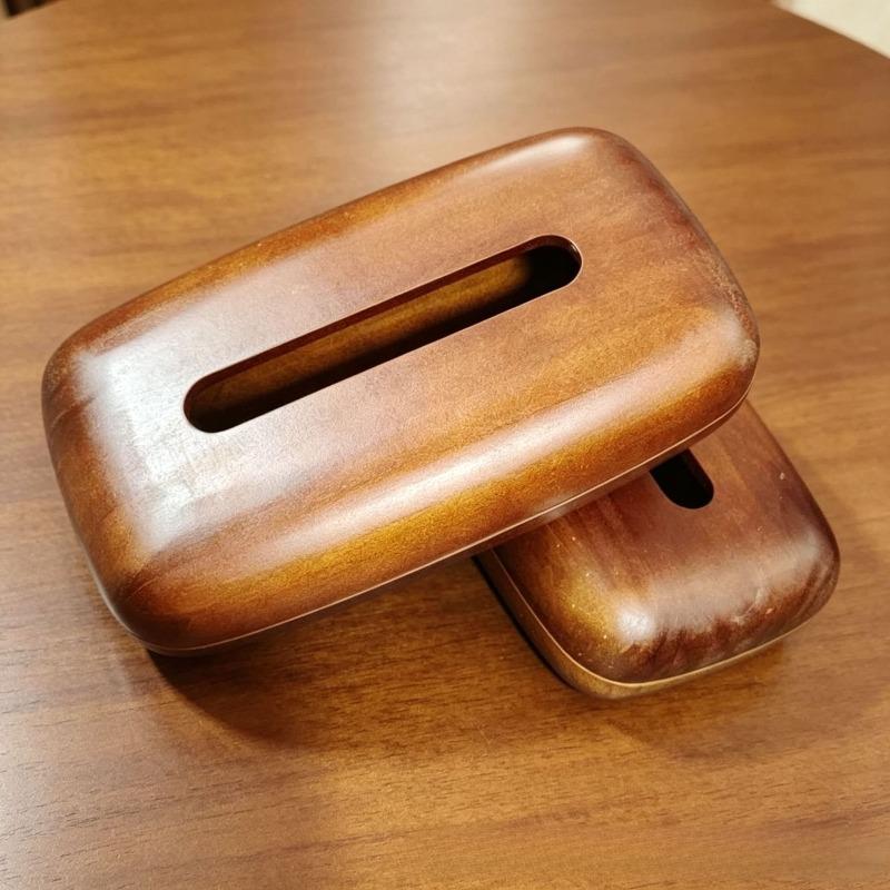 Minimalist Walnut Tissue Box Cover, Modern Rectangular Design with Detachable Lid, Home Decor for Desktop and Bathroom