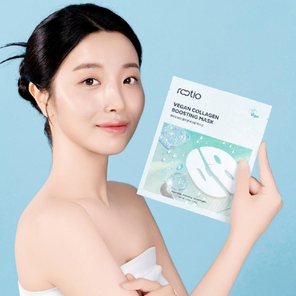 [Luthione] Vegan Collagen Boosting Mask (1 Unit-4pcs) - Korean Facial Sheet Mask for Hydrating and Firming