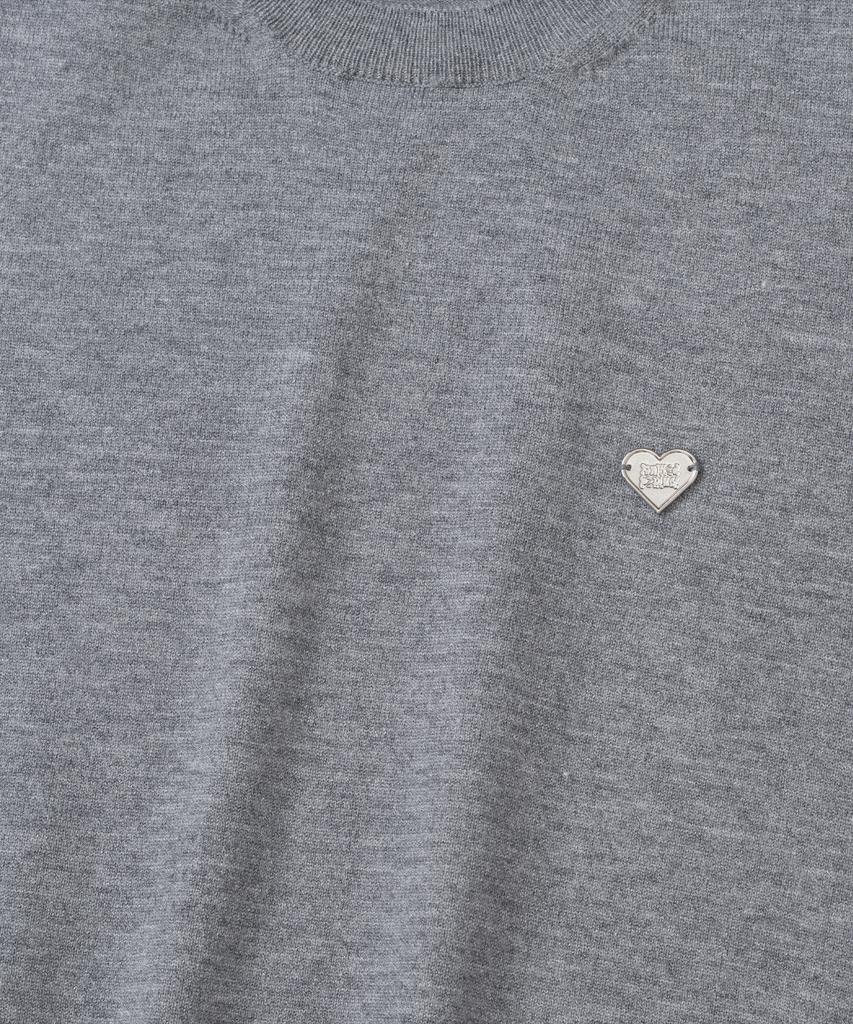KNITTED (W) Basic Essential Washable Round Short Sleeve Knit Grey