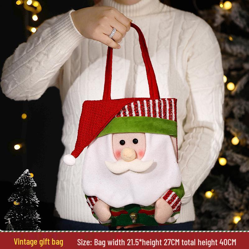 Large Santa Claus Christmas Eve Gift Bag with Pocket for Decorations