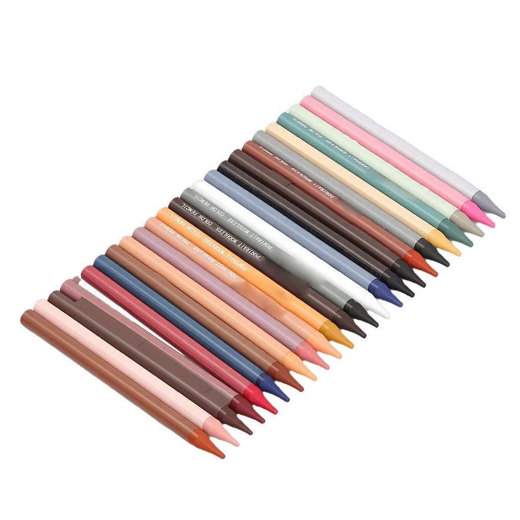 24 Colors Pencil Set Oil Based Pigment Woodless Colorful Pencils for Drawing Blending Layering Adults Students