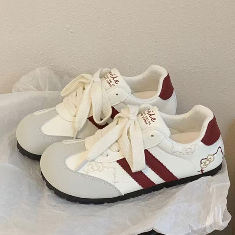 Design round head student ballet Forrest Gump little white shoes women's pink spring new chic niche ugly cute moral training board shoes
