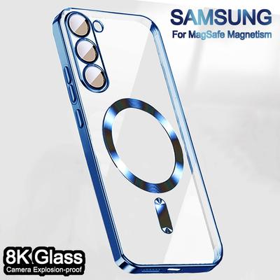 Luxus Vergoldetes Magnetisches Case Für Samsung Galaxy S21 S23 Fe S24 Ultra S22 Plus Apple Magsafe Hülle 10H 6K Glas Kameraschutz