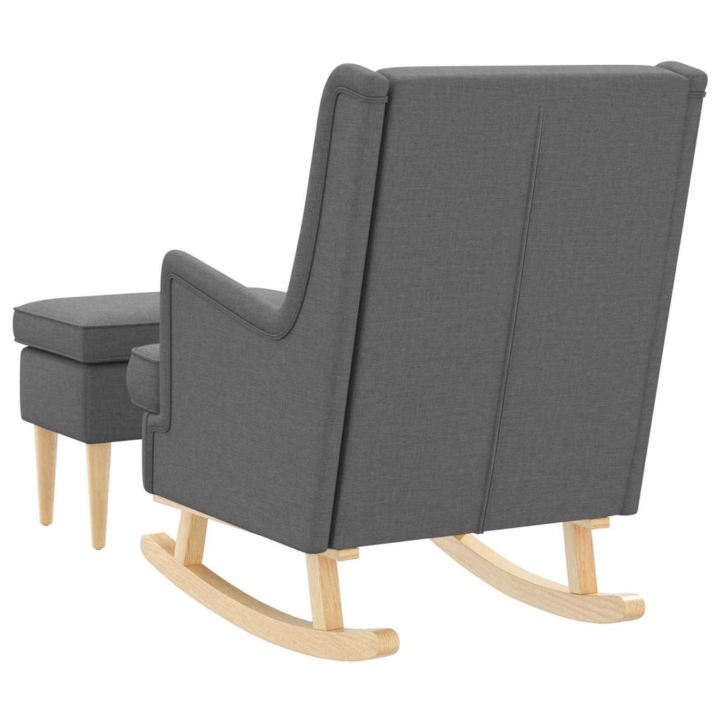 Armchair with Ottoman 2 pcs. Dark Grey Fabric