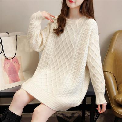 Pullover Sweater Autumn and Winter Sweater Fashion Pullover Loose Long Sleeve O Neck Fried Dough Twist Sweater Women