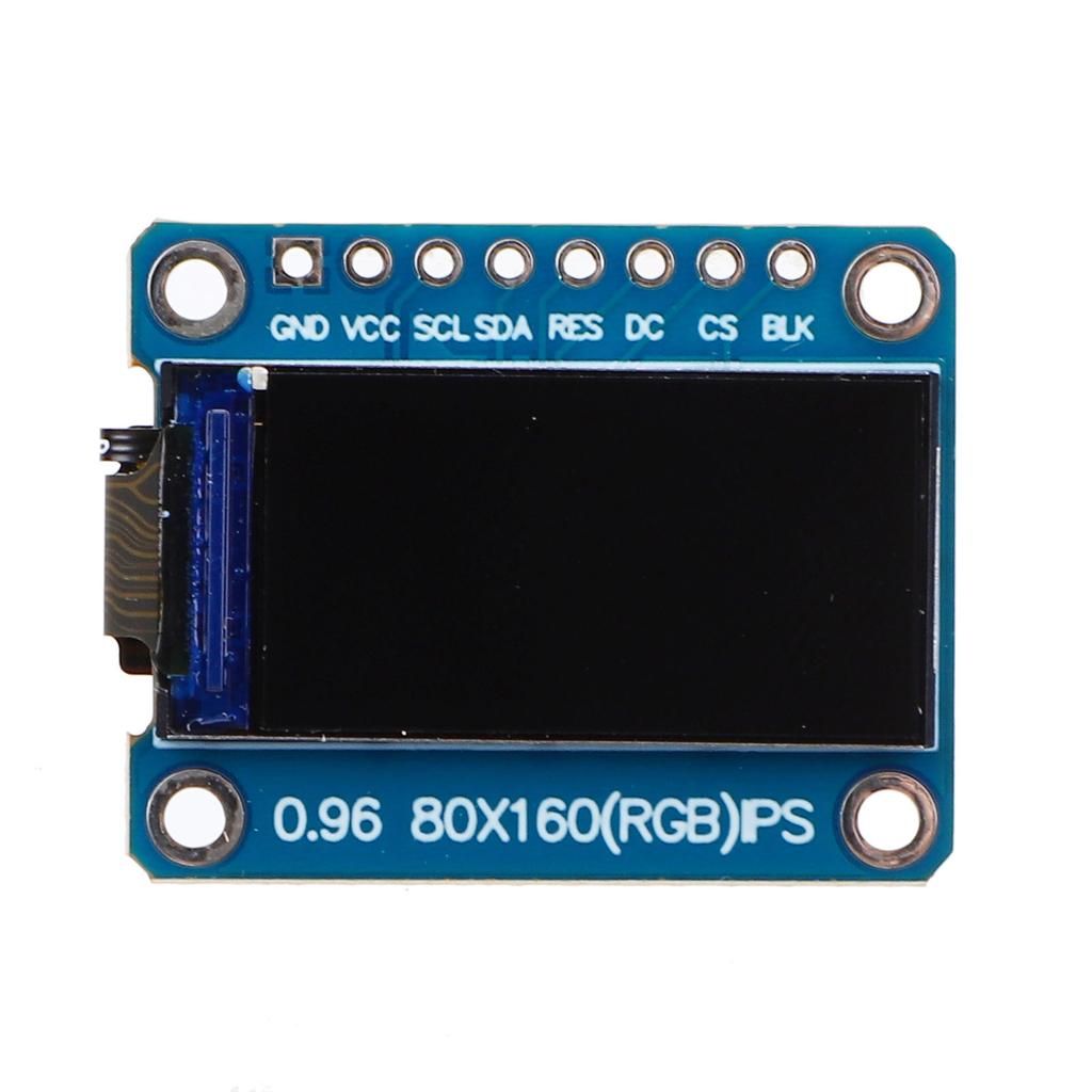 LCD Display Module Support for ST7735 Driver 0.96in Thin Film Transistor 80x160 Resolution Onboard IPS Full Color