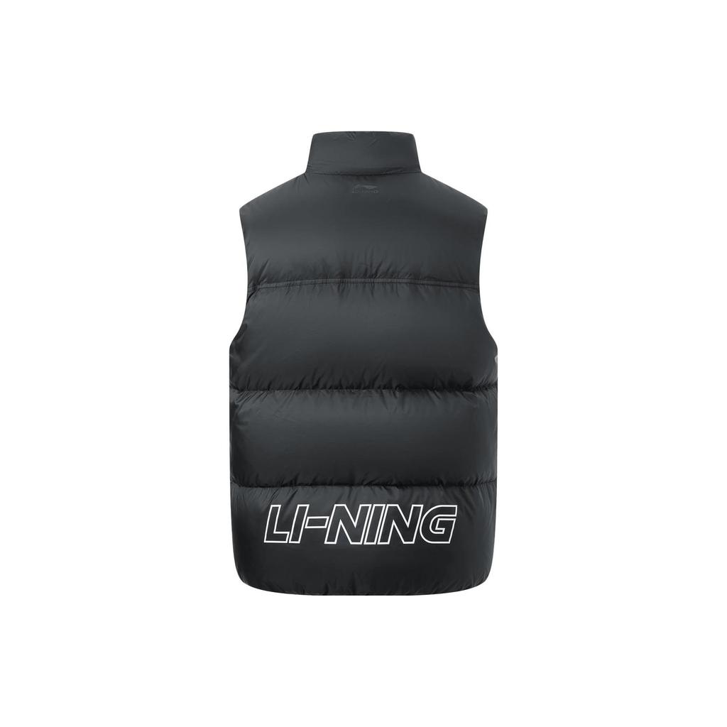 Li Ning Color Block Stand Collar Down Vest Unisex Vests Black AMRT047-2