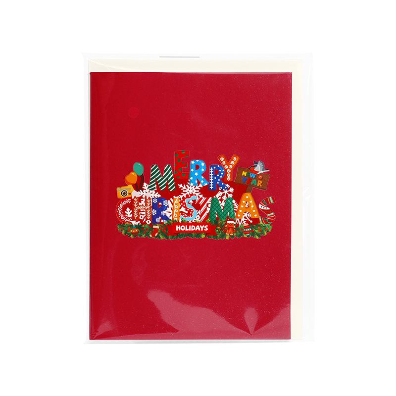 Creative 3D Stereoscopic Lighting Music Greeting Card, Christmas Greeting Card, Holiday Blessing Card