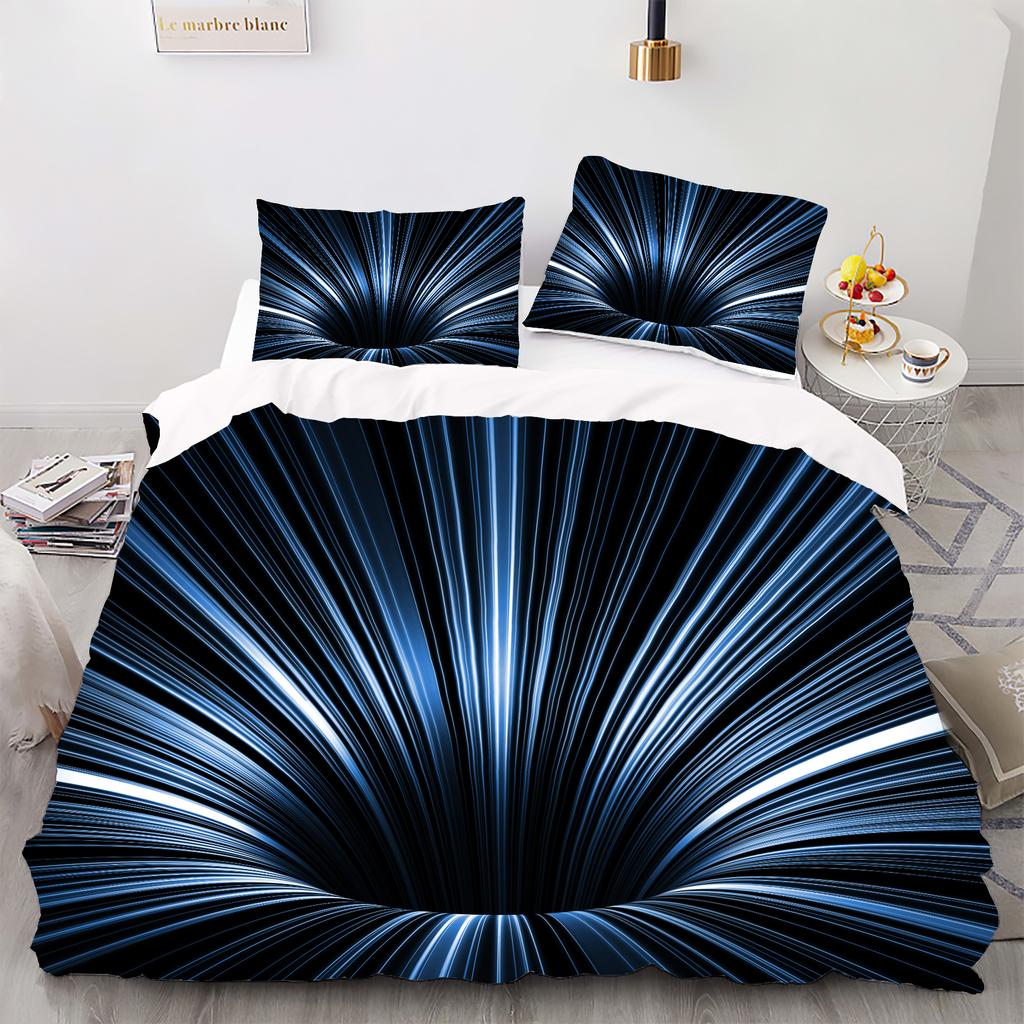 3 Stylish 3D Vortex Visual Printed Bedding Sets, Soft and Comfortable Breathable Duvet Sets for Bedrooms and Guest Rooms