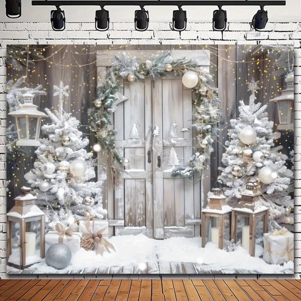 Winter Snowy Barn  Christmas Scene Decoration Background Winter Photography Backdrop Decorations For Photo Studio Photo Booth Christams Party