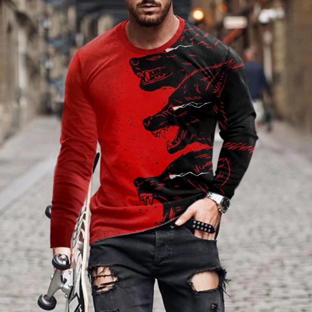 Cool Tiger Graphic Long Sleeve T-Shirt, Stylish Casual Streetwear
