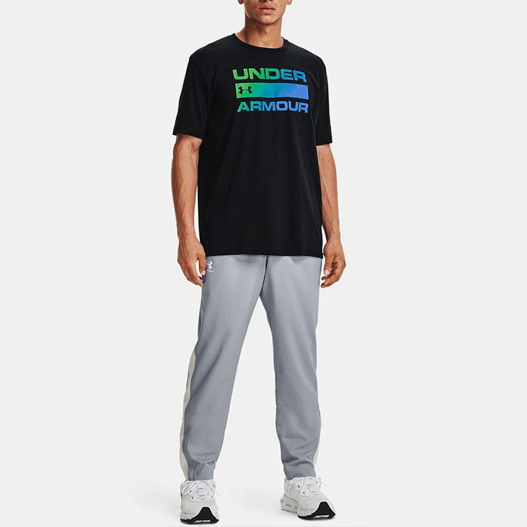 Under Armour Casual Stretch Printed Straight T-Shirt Men Tops Black 1329582-004