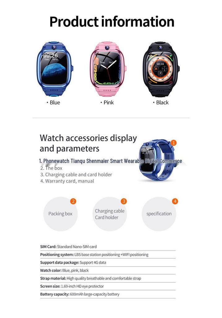 Y88 Kids 4G Smart Watch: Large Screen, Video, WiFi, Waterproof, Multi-language, GPS