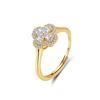 ORSA JEWELS Brilliant 925 Sterling Silver D Color Clover Moissanite Diamand Ring for Women Luxury Party Wedding Jewelry MOR18