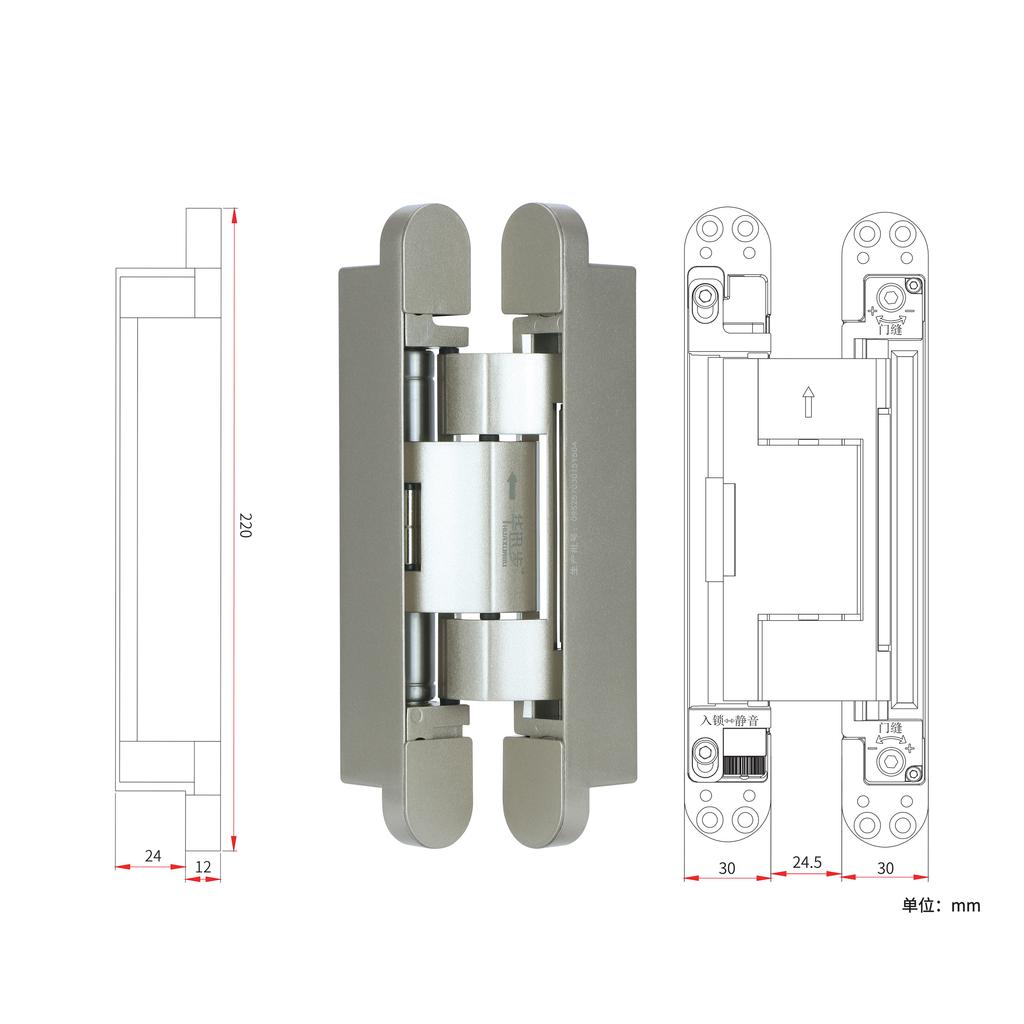 Hot Sale Modern Design 2D Adjustable Soft Self-Closing Hydraulic Aluminum Alloy Conceal Wood Door Hinge Spring Closer Heavy-Duty