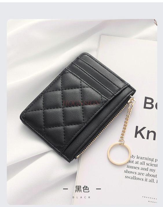 1pcs Soft sheepskin short wallet, small fragrance style diamond grid ultra-thin leather zipper mini change bag for women