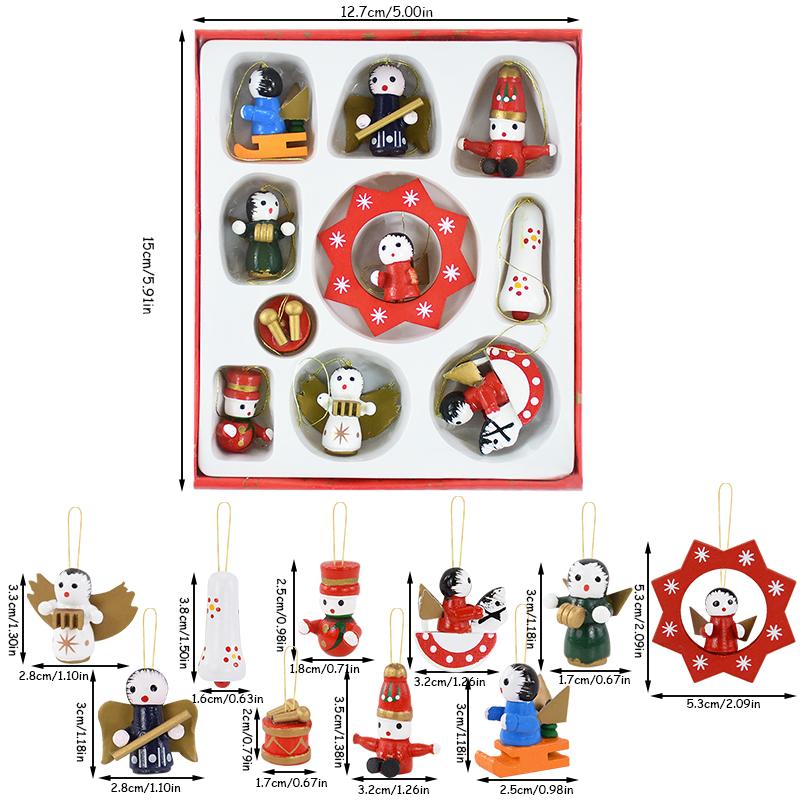 Wooden Train Pendants Christmas Tree Mini Hanging Doll Ornaments Decoration for Home Navidad Noel Xmas New Year Gifts