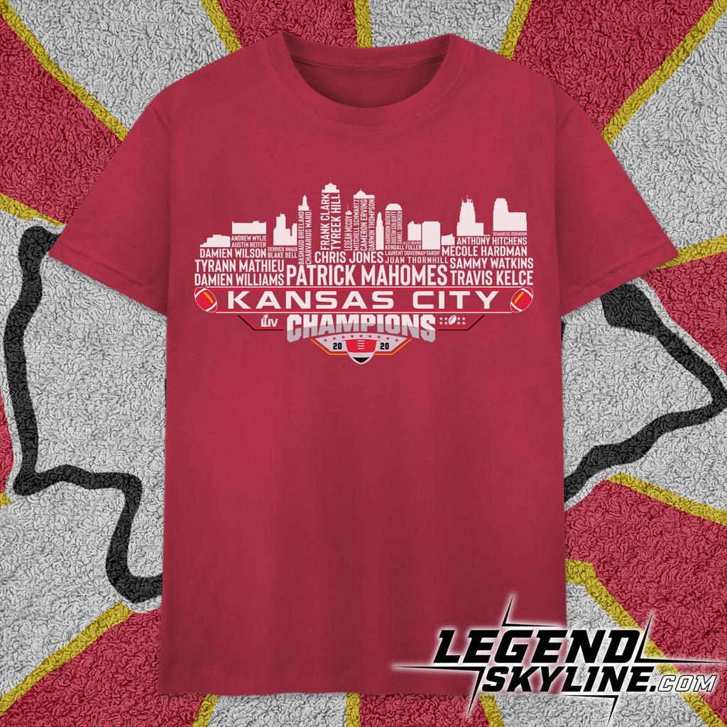 Kansas Dream Team Football LIV Champions 2020, Kansas City Skyline Shirt und Kinder-T-Shirt