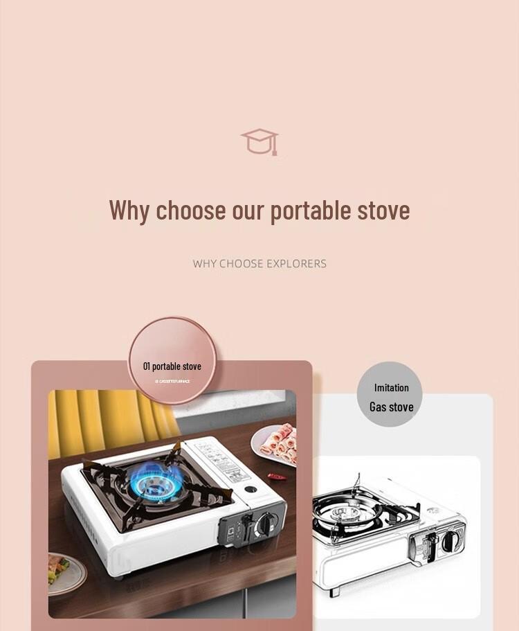 Ultra-thin Portable Cassette Camping Stove for Outdoor Barbecue