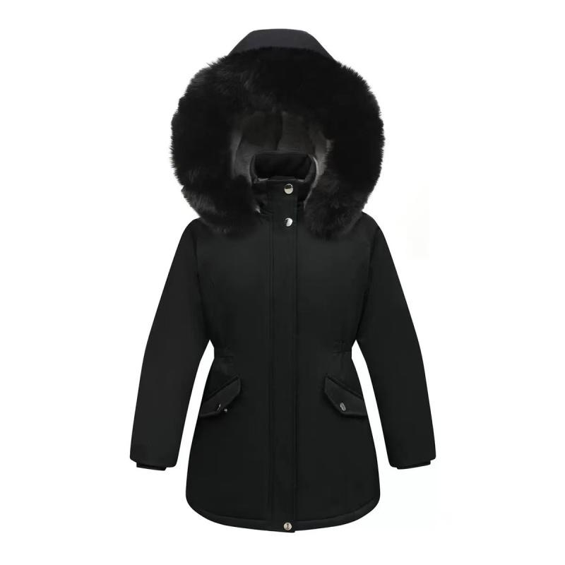 Girls Down Cotton Jacket 2025 New Winter Children Clothing Girl Mid-Length Three-Proof Coat Warm Overcoats