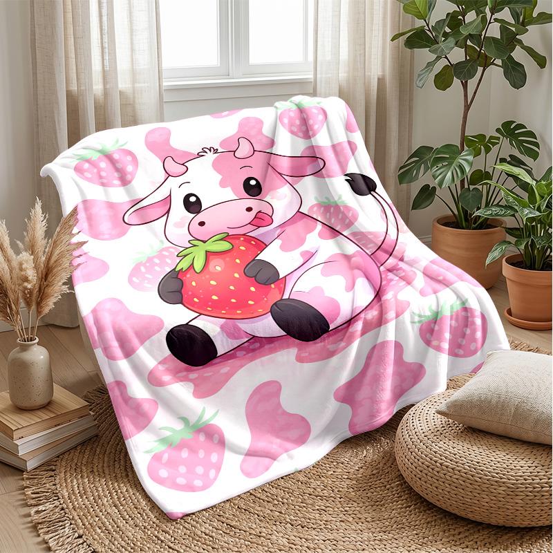 Mechanical Calf In Farm Theme Blanket Lightweight Warm Flannel Blanket Decorative Throw Blanket for Home Decoration