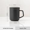 Chaxun Zen Black Ceramic Mug with Lid and Filter