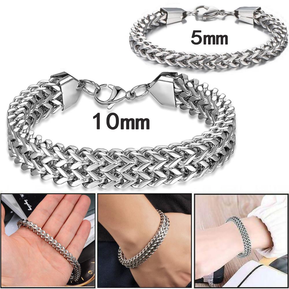 Stylish Stainless Steel Braided Hip-Hop Bracelet for Men