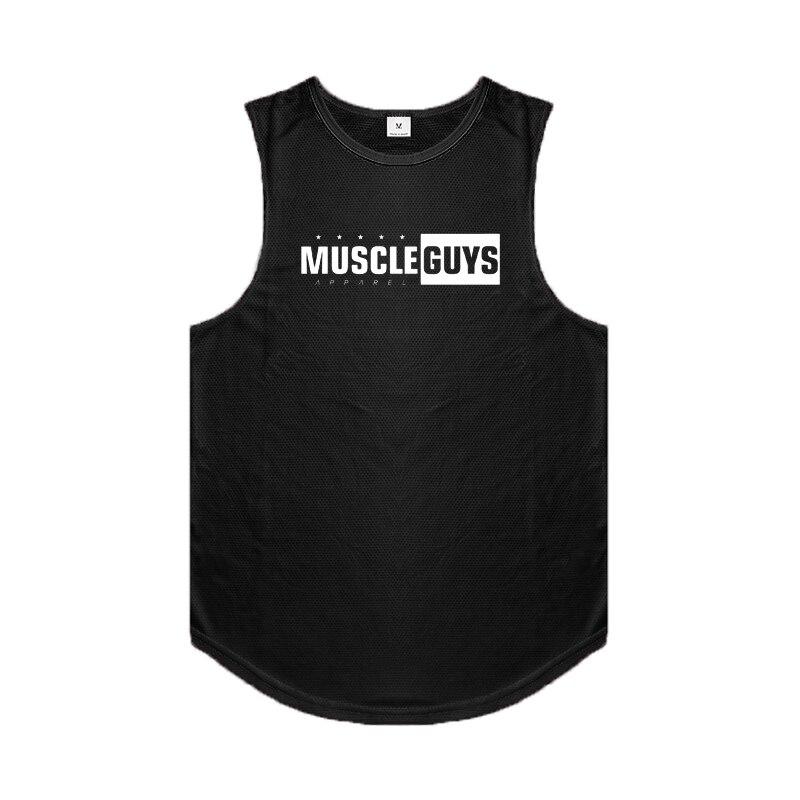 Muscleguys Men's Bodybuilding TankTop Summer New Tide Youth Fitness Sleeveless T-shirt Mesh Undershirt Personality Muscle Vest Gym Clothes