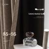 Ruyue Italian Minimalist Fishbone Pattern Cotton Linen Blackout Curtains In Milk Tea Color for Bedroom & Living Room