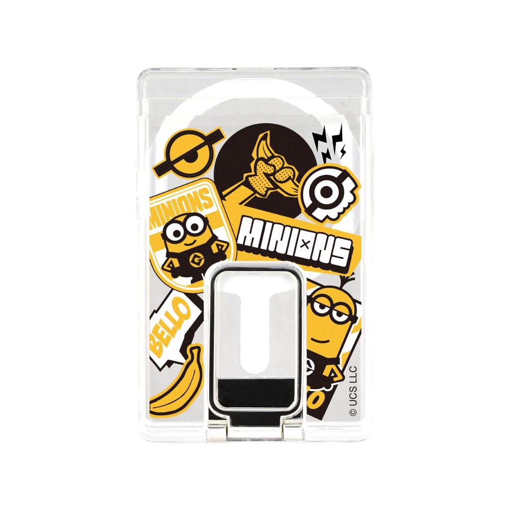 [Gourmandise] Travel Card Sleeves "Despicable Me/Minions" Series, MagSafe Compatible, Stand Included, Clear Card Case with Stickers