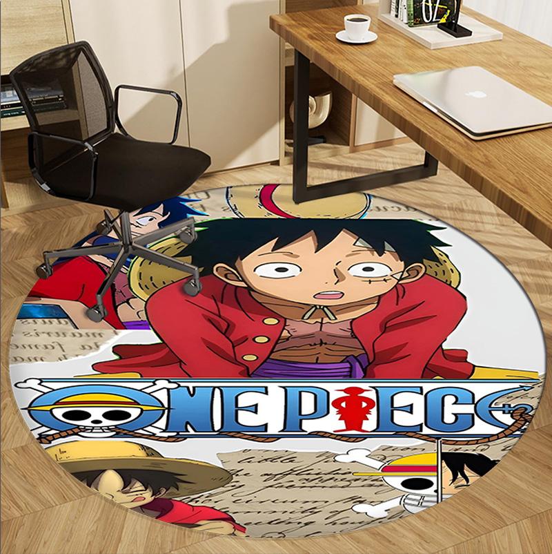 One Piece Pattern Round Rug, Indoor/Outdoor Mat, for Picnic, Gameroom, Bedroom, Office, Living Room, Home Decor Carpet, Birthday Gift