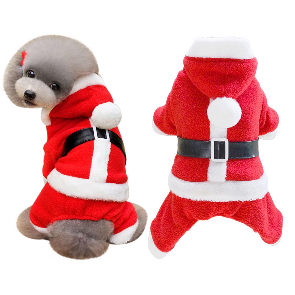 Pet Dog Clothes Santa Claus Design Size M Red Breathable Christmas Costume Party Dog Apparel Supplies Christmas Costume