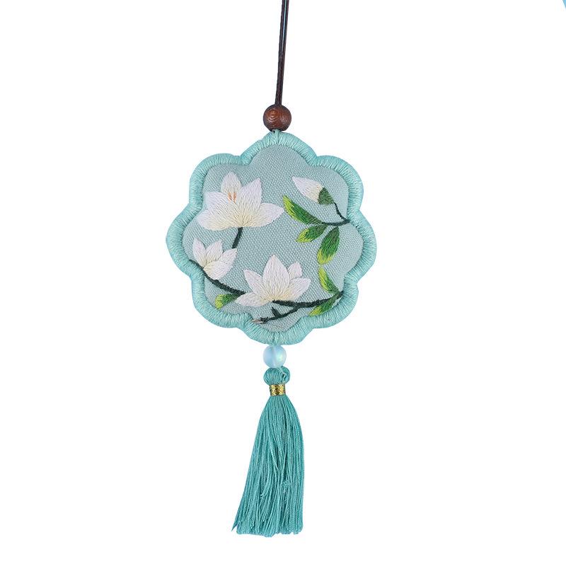 Peace Amulet Embroidery Kit: Beginner's DIY Cross Stitch Sachet Pouch