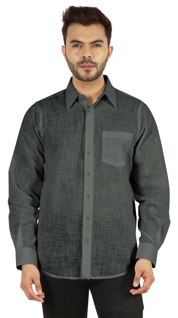 Bestman Solid Shirt For Mens Long Sleeves With Cuff Patch Pocket Shirt Cotton Office