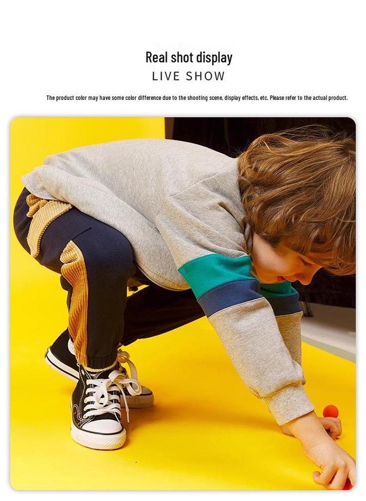 Children's Cartoon Color Block Zipper Cardigan – Spring and Autumn Long Sleeve Toddler Jacket