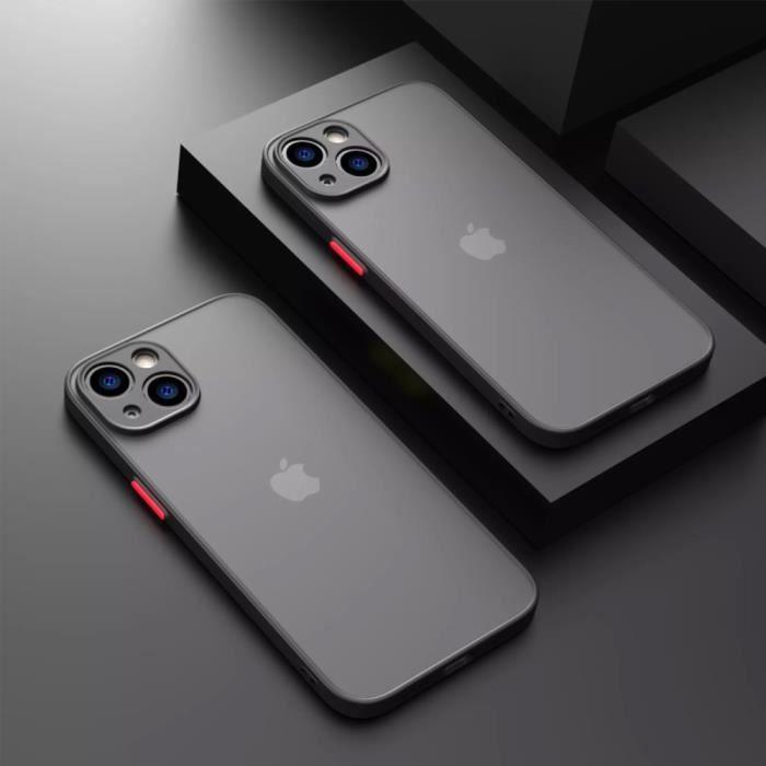 Coque pour iPhone 15 Plus - Protection Silicone Mat Antichoc - Noir - Souple - Renforcée - Mixte
