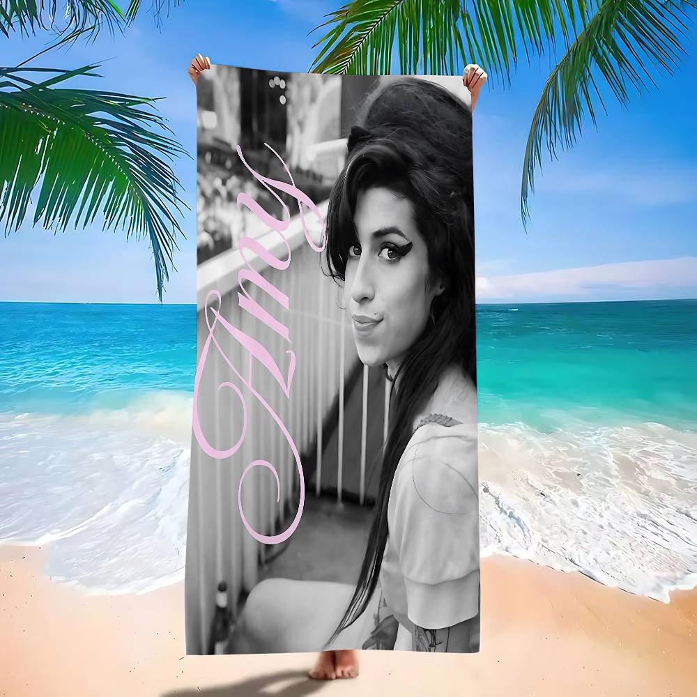 Amy Winehouse Pop Singer Microfiber Printed Beach Towel Mountain Climbing Yoga Beach Swimming Running Absorbent Soft Towel