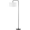 Floor Lamp with Foot Switch, Floor Light with Fabric Shade, Steel, White