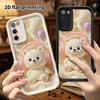 Phone Case: 2D flat, suitable for Samsung Galaxy A34 A35 M05 M06 S20 S22 S21 FE Plus 5G protective case, little white bear with headphones, perfect Ch