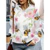 Autumn and Winter Ladies 3D Flower Print Hooded Comfortable and Breathable Versatile Hoodies & Sweatshirts (women’s)